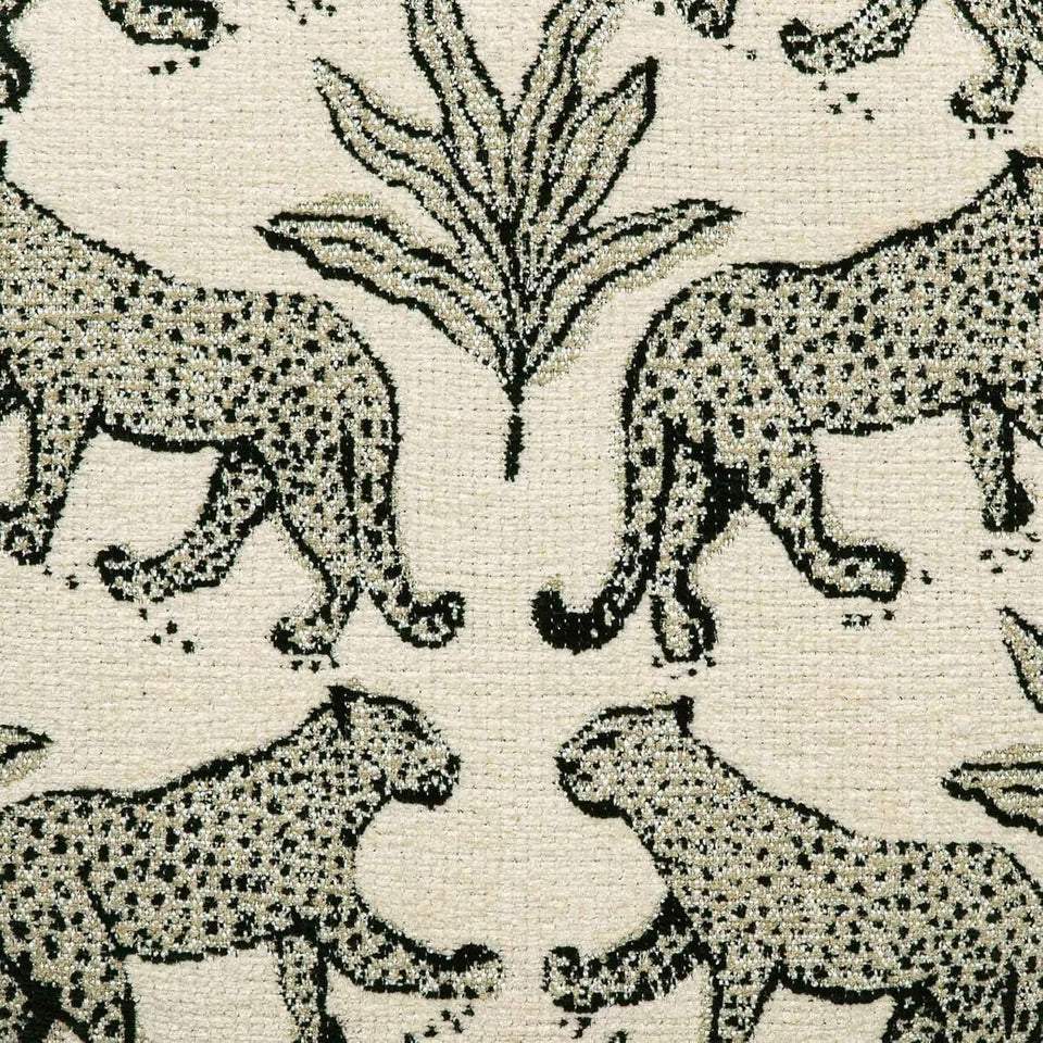 Dex Taupe Leopard Jacquard Ottoman Fully Assembled
