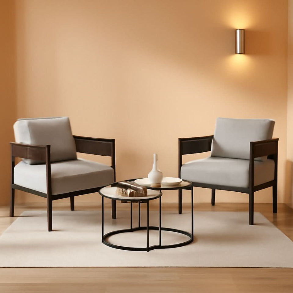 4 Piece Outdoor Wicker Conversation Set With 2 Chairs