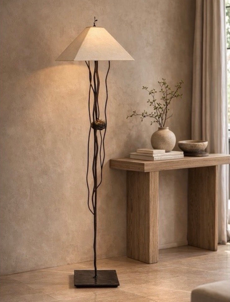 Nest Floor Lamp — Sculptural Ironwork (59”)