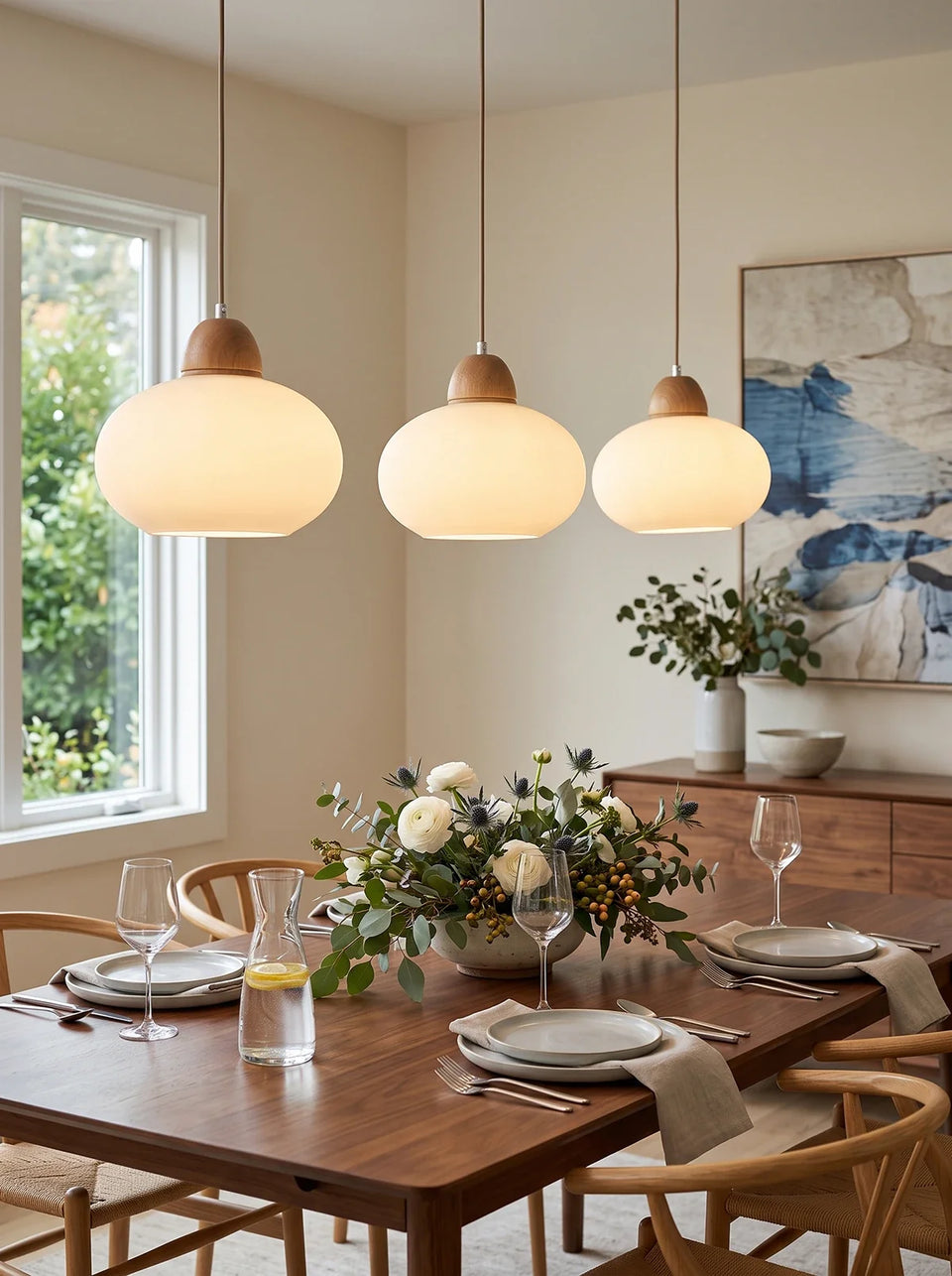 White glass pendant light - additional view 8