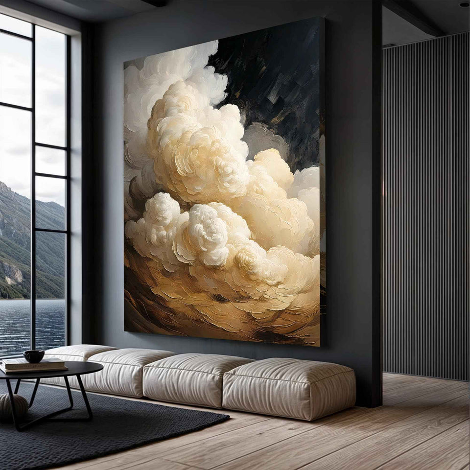 Beige Cloud Abstract Wall Art