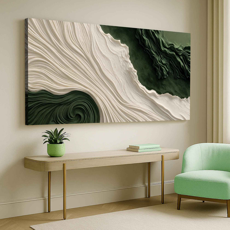 Green Rivers Abstract Wall Art XI