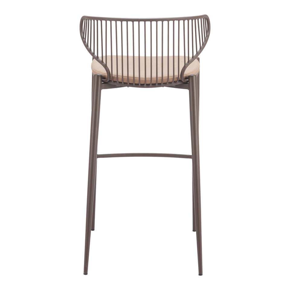 Silues Barstool (Set of 2) Taupe & Brown