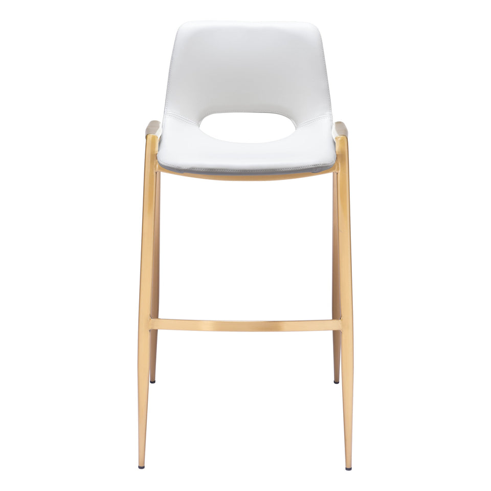 Desi Barstool (Set of 2) White & Gold