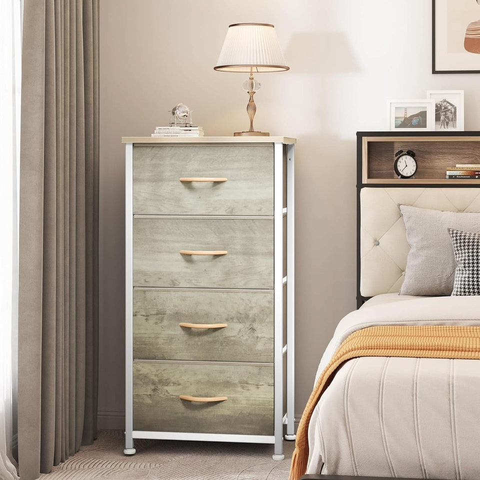Dresser With 4 Drawers Fabric Storage Tower Organizer