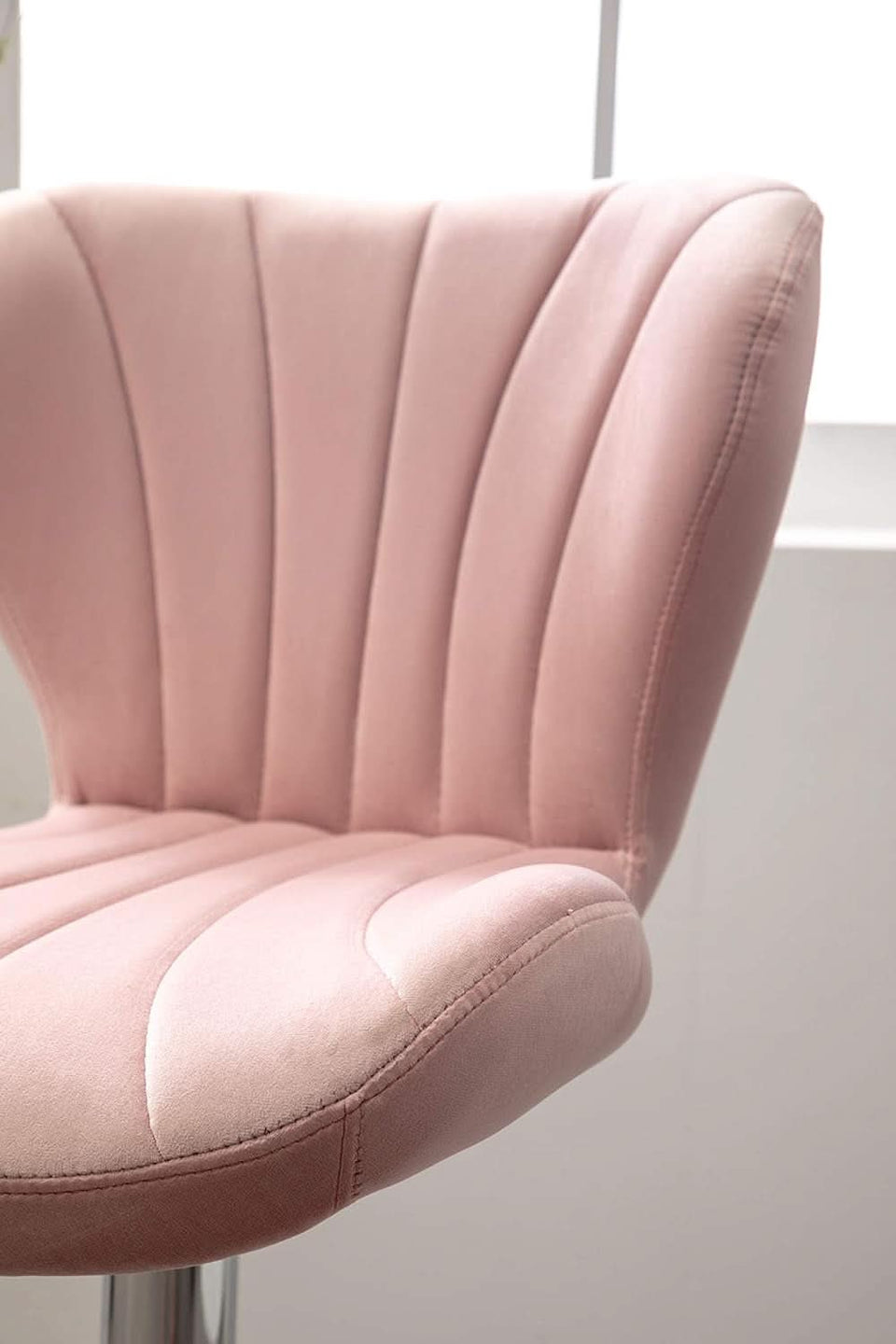 Pink Velvet Adjustable Swivel Barstools Set Of Two
