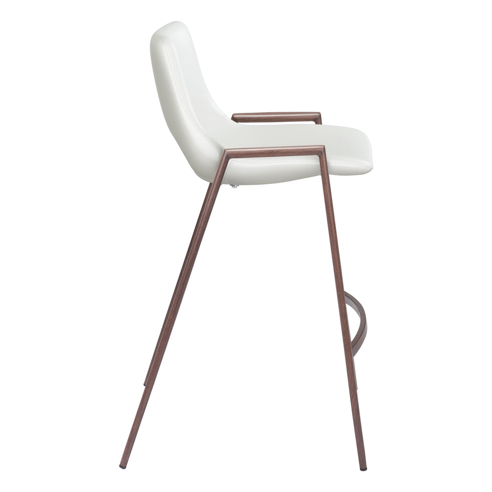 Desi Counter Stool (Set of 2) White & Walnut