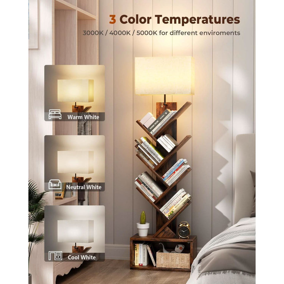 6 Tier Tree Bookshelf With Light Rustic Brown Home Office