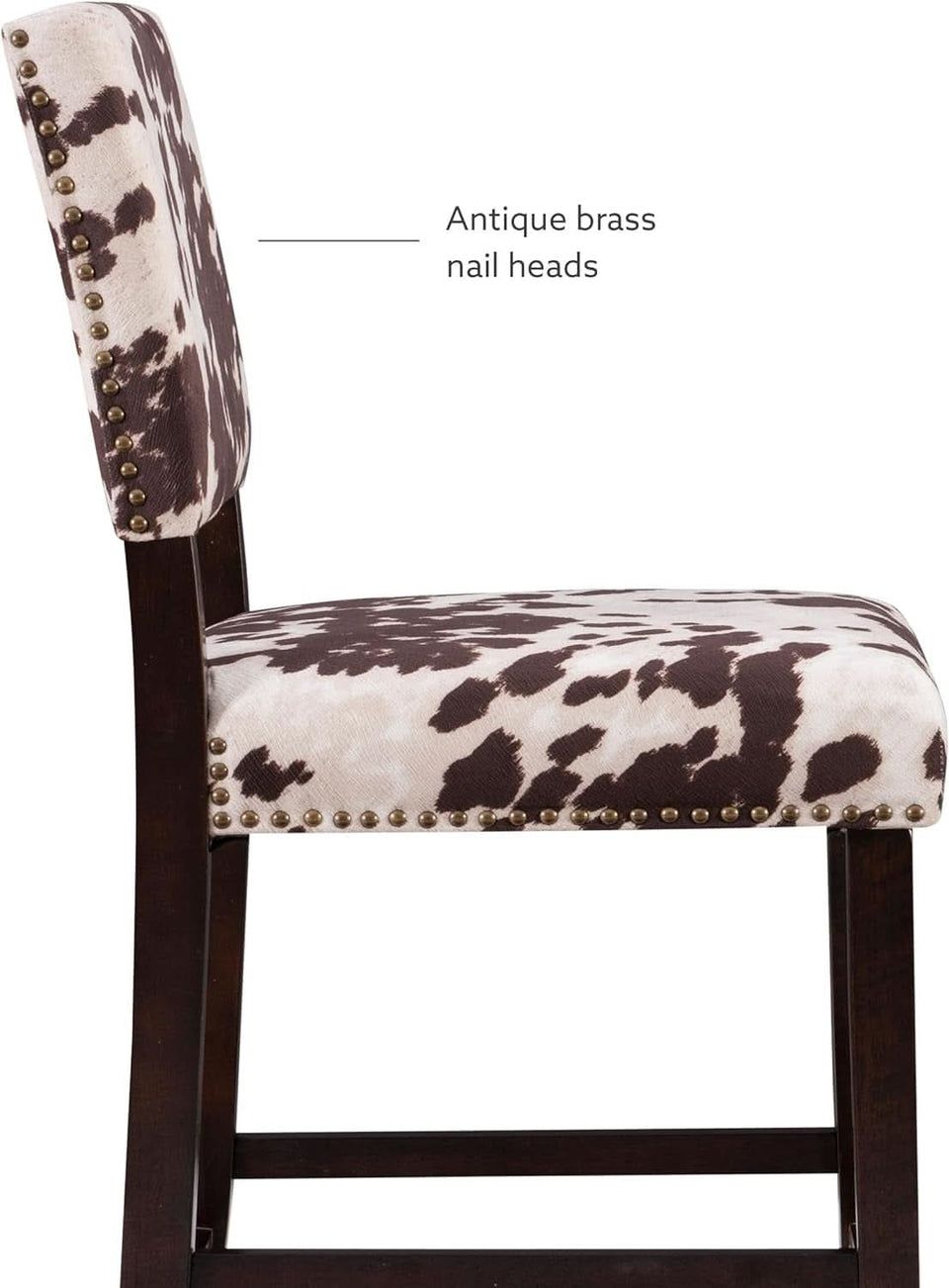 Stylish Cowhide Print Bar Stool with Comfortable Padded Seat