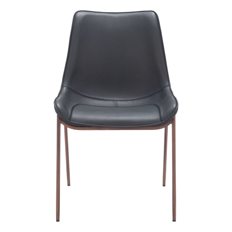 Magnus Dining Chair (Set of 2) Black & Walnut