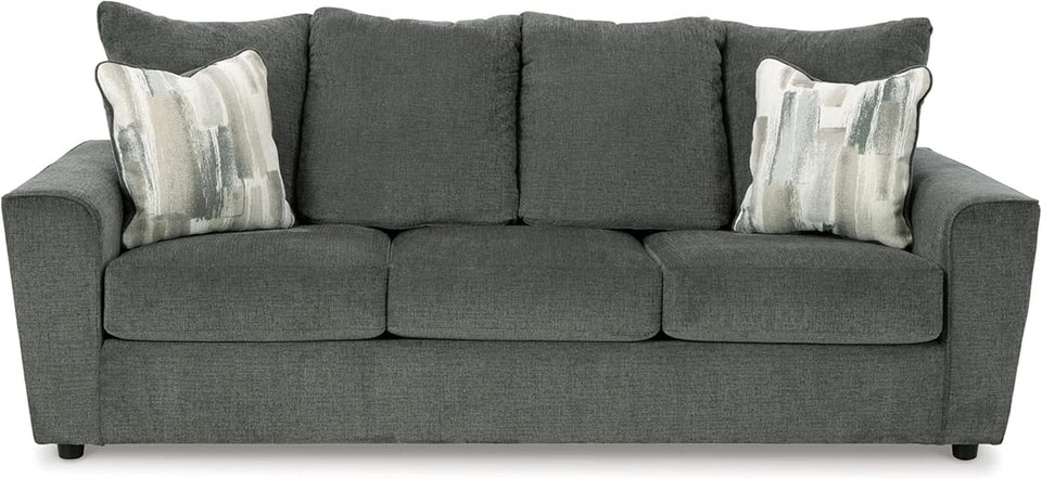 Gray Upholstered Casual Sofa With Flared Arms Modern