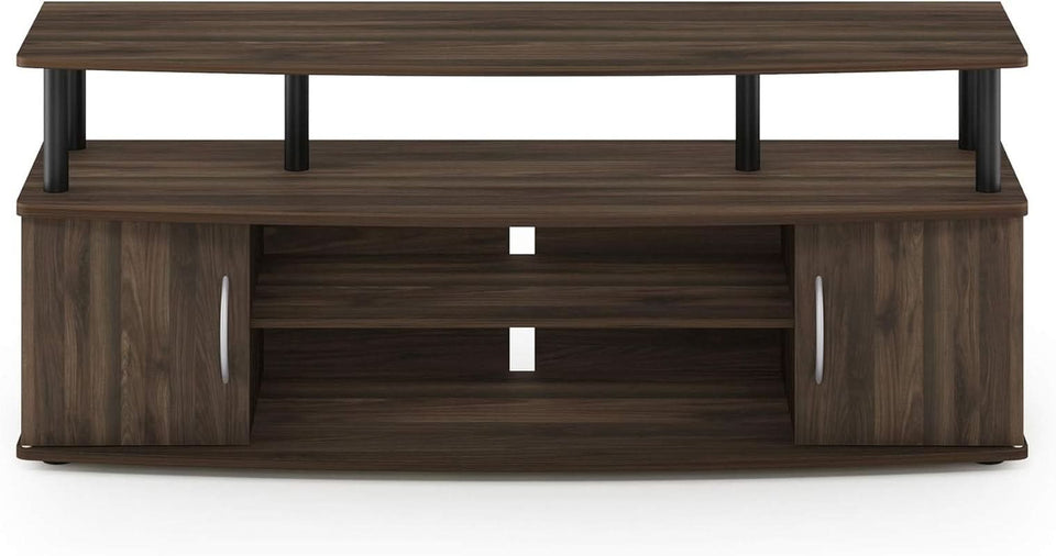 JAYA Large TV Stand for 55 Inch TVs Walnut Black Finish