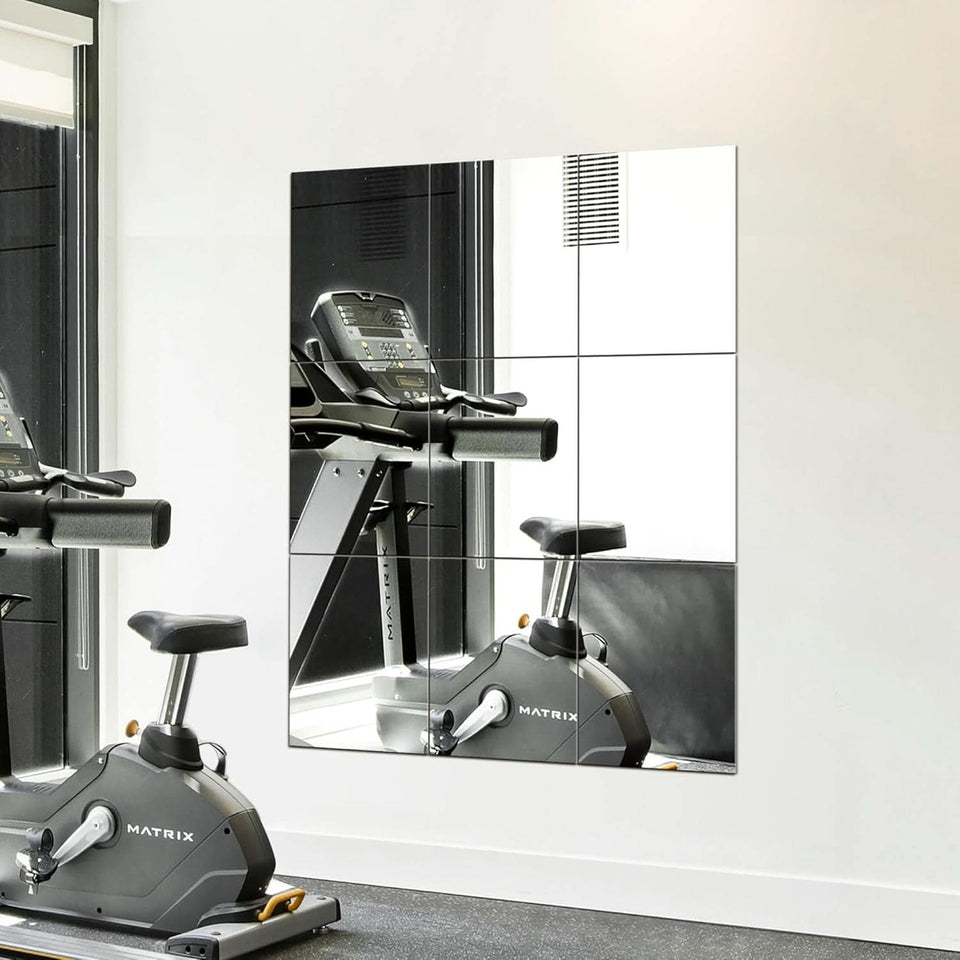 Frameless Full Length Mirror Tiles 16x12 Inch Wall Set