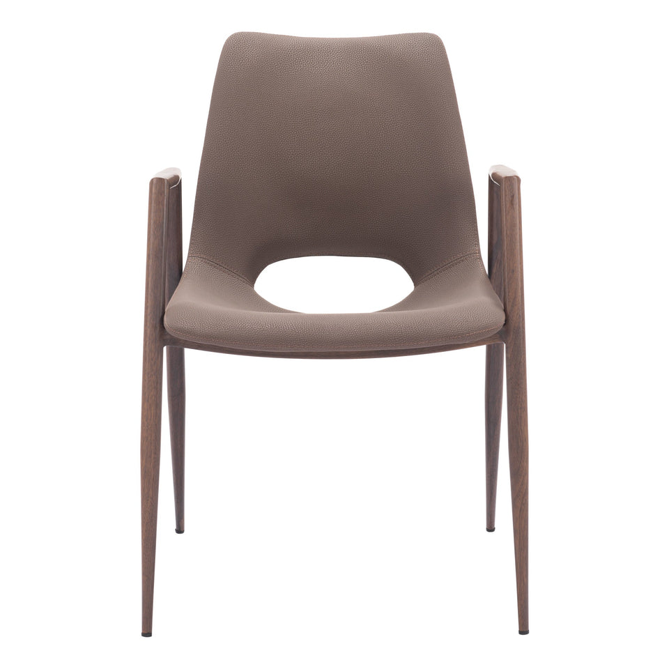 Desi Dining Chair (Set of 2) Brown & Walnut
