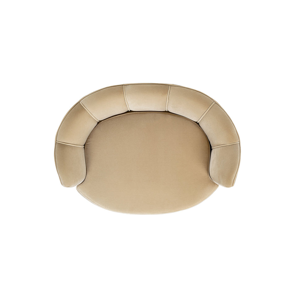 Clara 34.5" Scalloped Pet Sofa Bed with Performance Velvet - Fawn