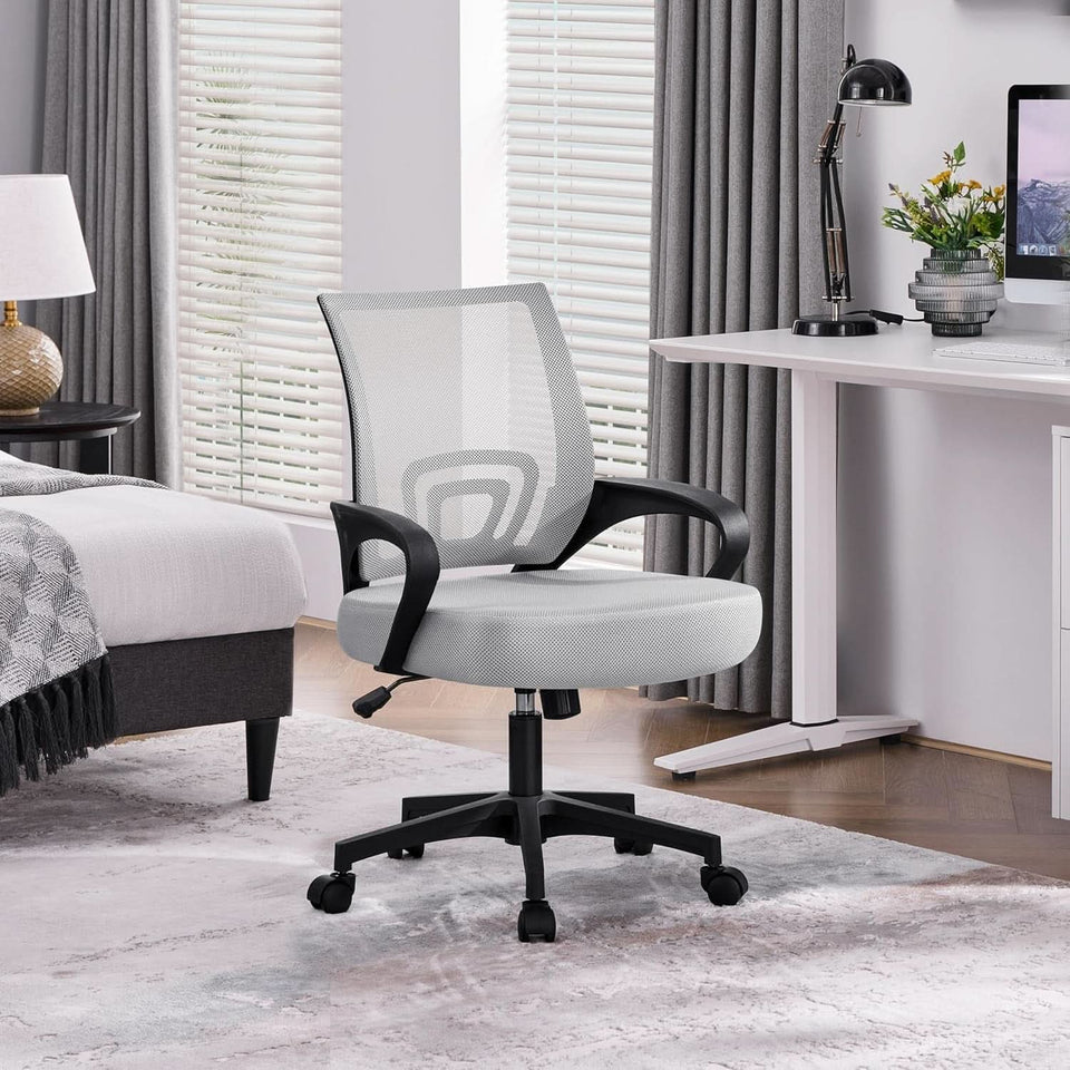 Ergonomic Mesh Office Chair With Lumbar Support Grey