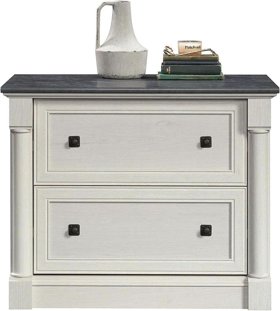 Two Drawer File Cabinet In Glacier Oak With Interlocking Drawers