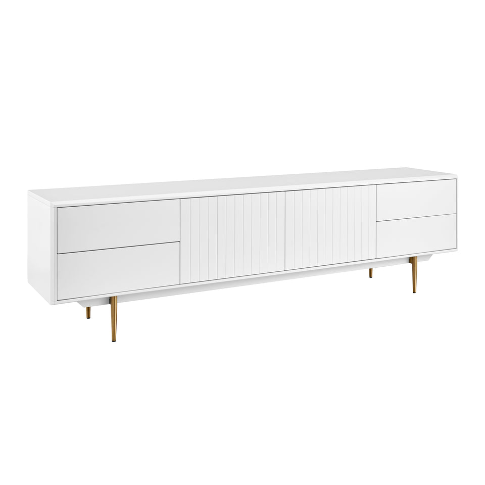 Norna 79" Media Stand in Matte White