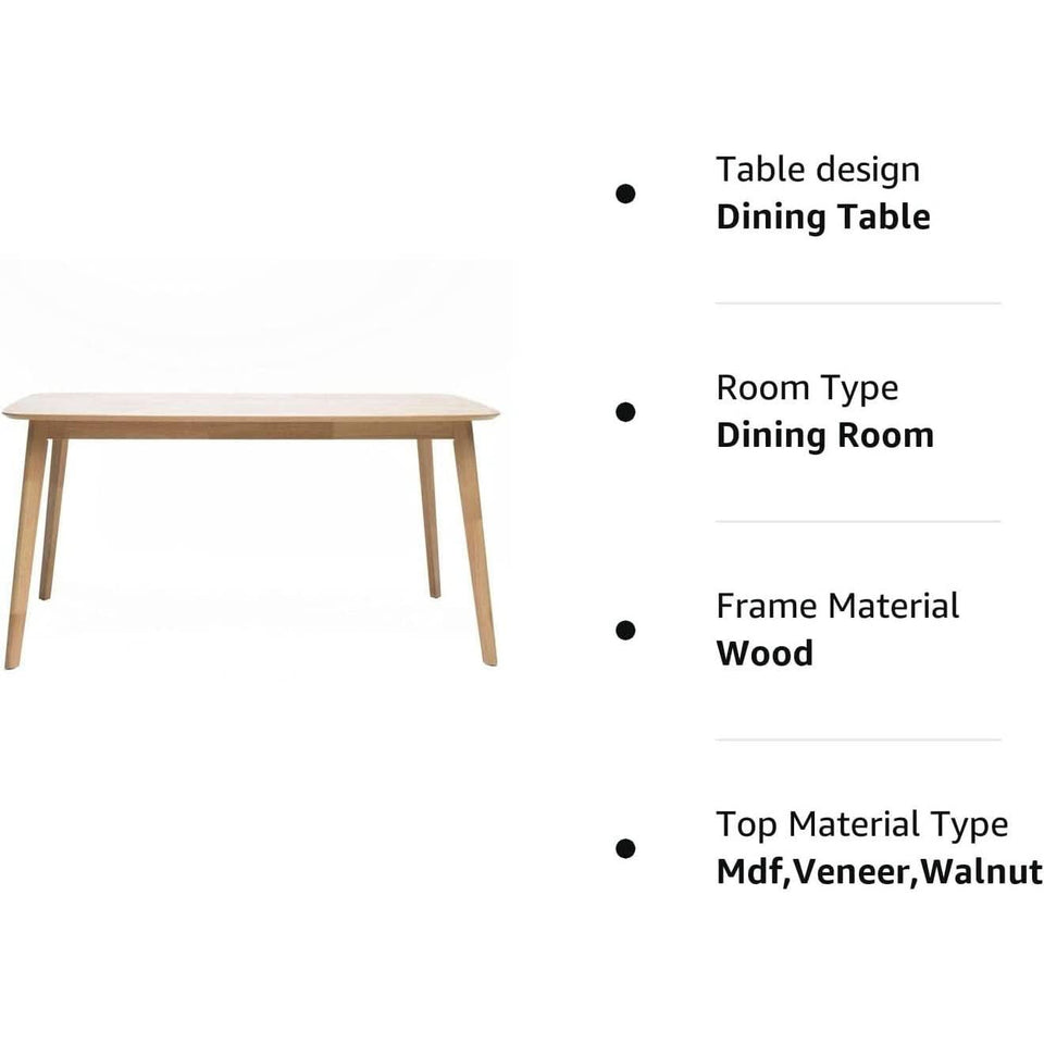 Nyala Dining Table Mid Century Modern 59 Inch Wide