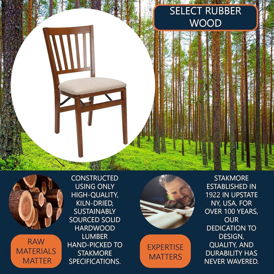 Stakmore Fruitwood Folding Chair Solid Wood 2 Pack