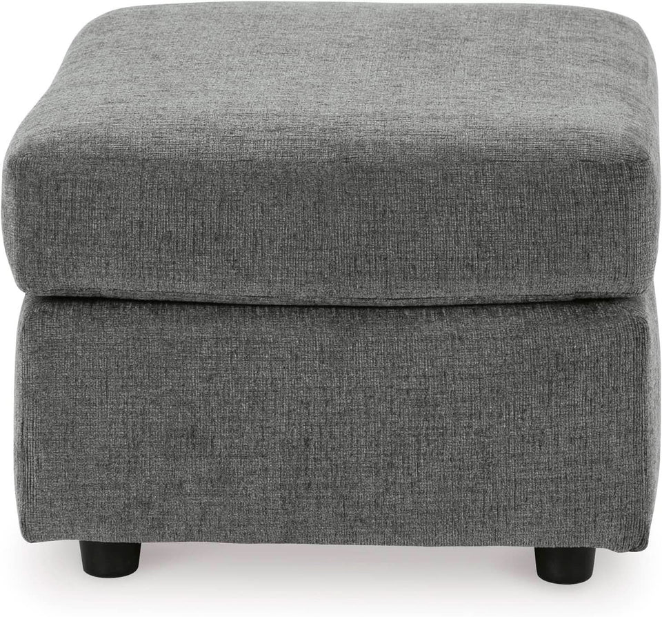 Stairatt Rectangular Gray Upholstered Ottoman Cushioned