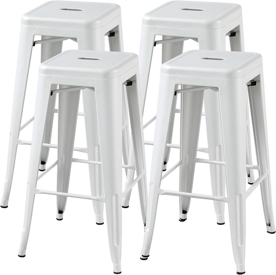 30 Inch Stacking Metal Bar Stool Indoor Outdoor Use