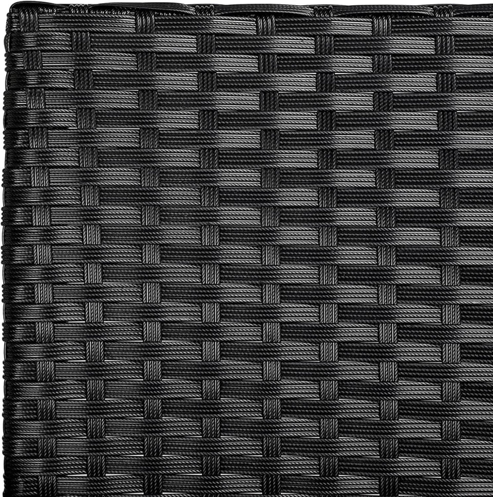 3 Piece Outdoor PE Rattan Wicker Patio Furniture Set With Soft Cushions And Glass Coffee Table