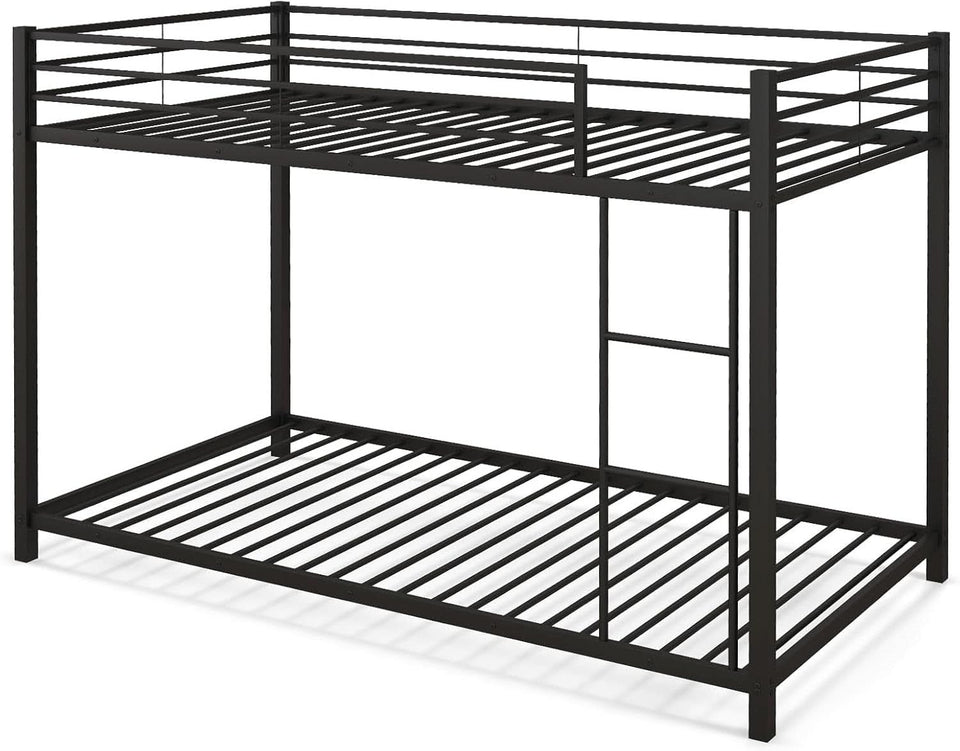 Metal Bunk Bed Twin Over Twin With Safety Guard Rails