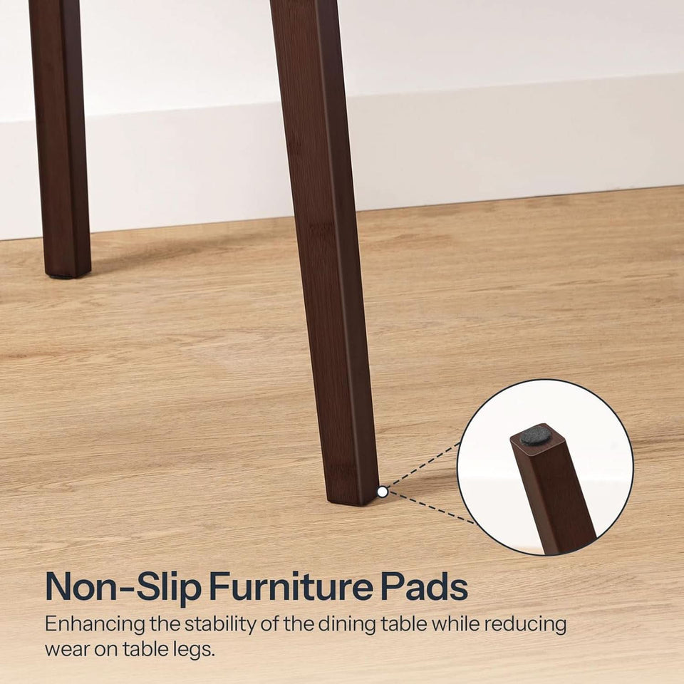 Brown Bamboo Square Dining Table 27.6 Inch For Small Spaces Easy Assembly