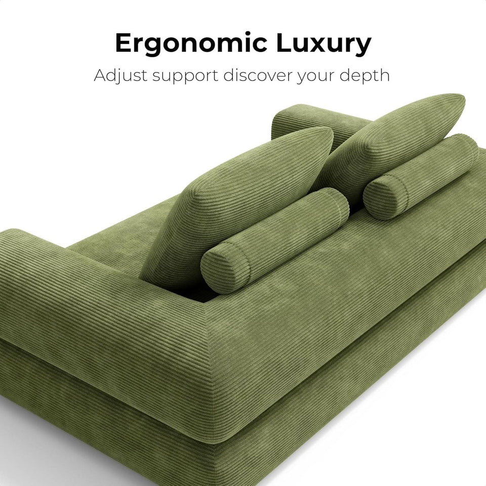 Green ThreeInOne Convertible Sleeper Sofa Bed Studio