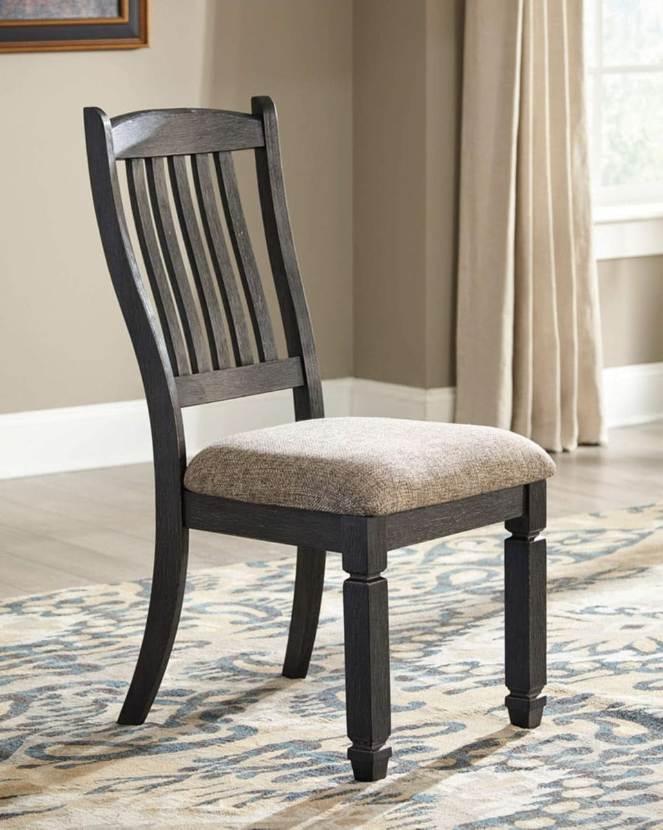 Upholstered Dining Chair 20 Inch Antique Black Set Of 2