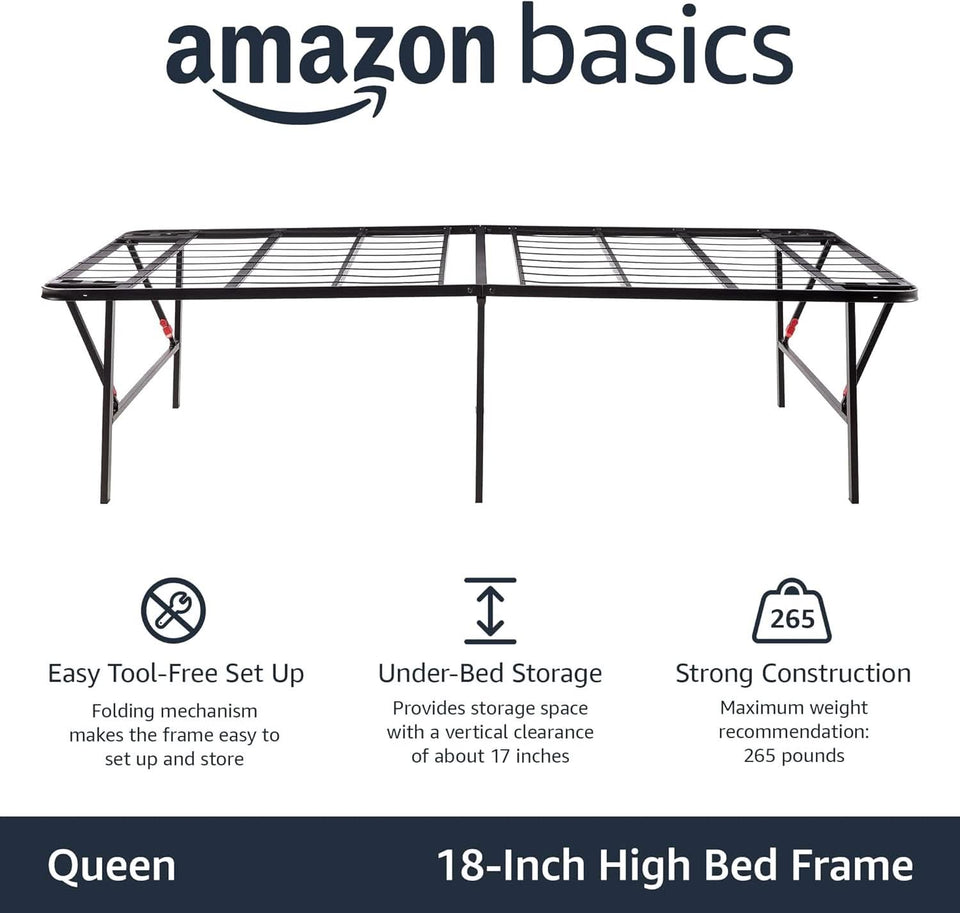 Sturdy Metal Queen Bed Frame With Built In Storage Platform