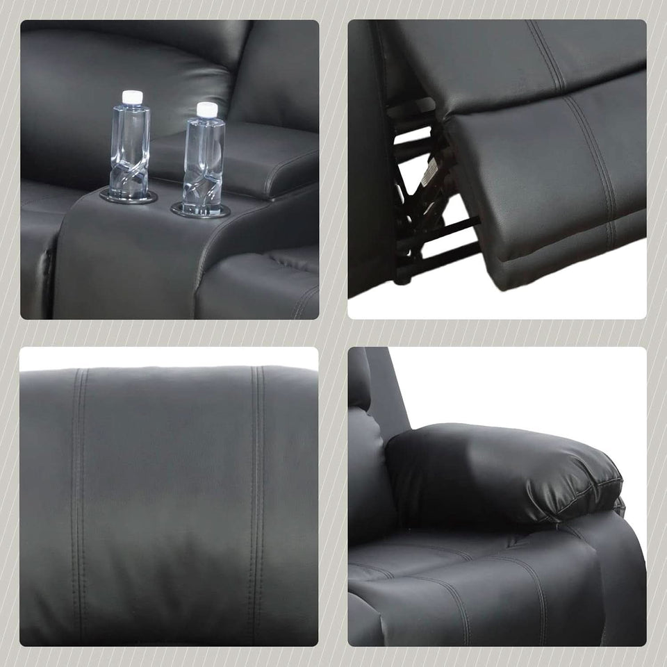 Beverly Fine 3 Piece Recliner Living Room Set Faux Leather