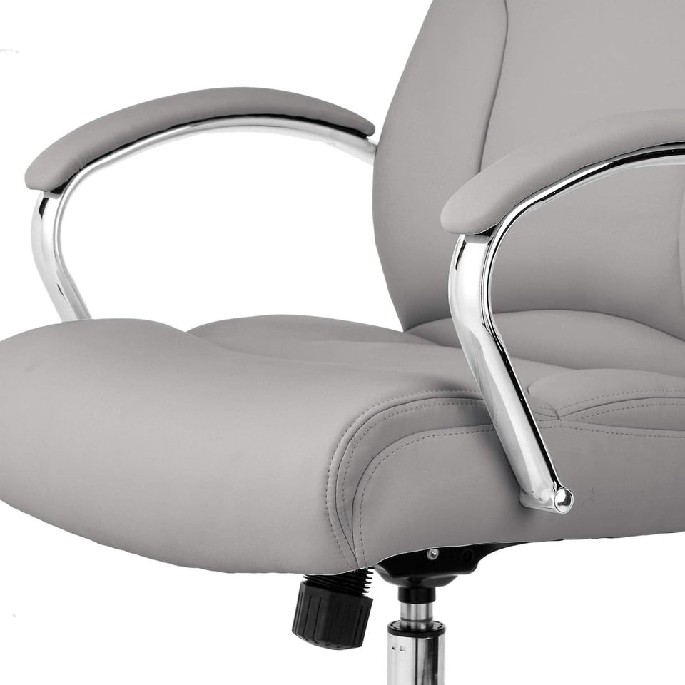 Executive Desk Chair Grey Oversized Cushion Seating Comfort