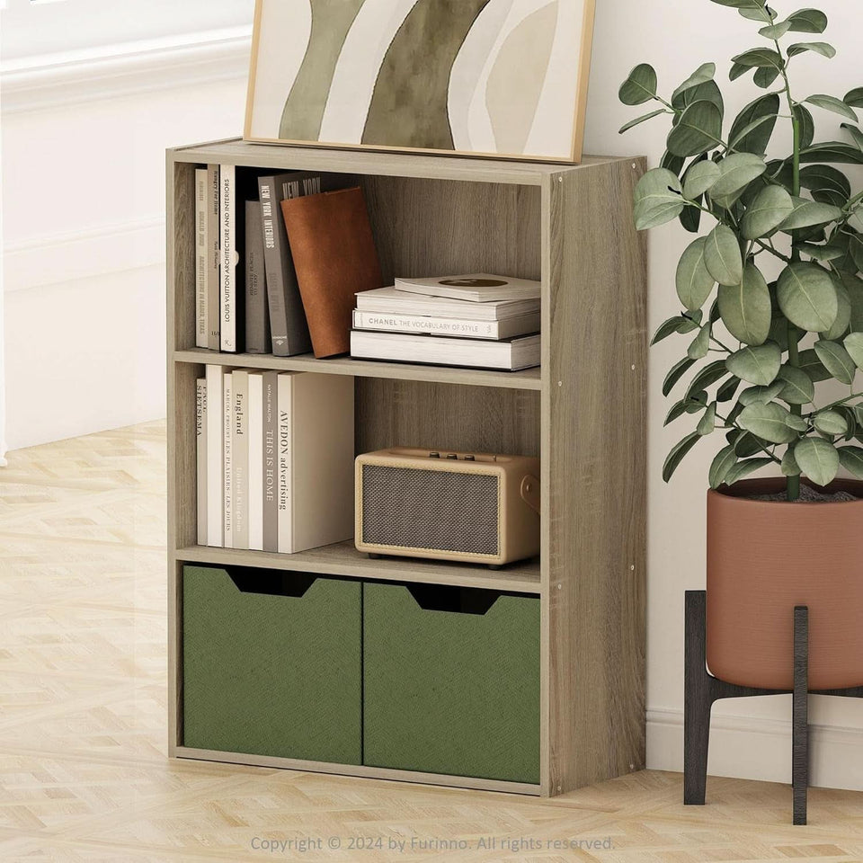 Pasir 3 Tier Open Shelf Bookcase Sonoma Oak Particle Board
