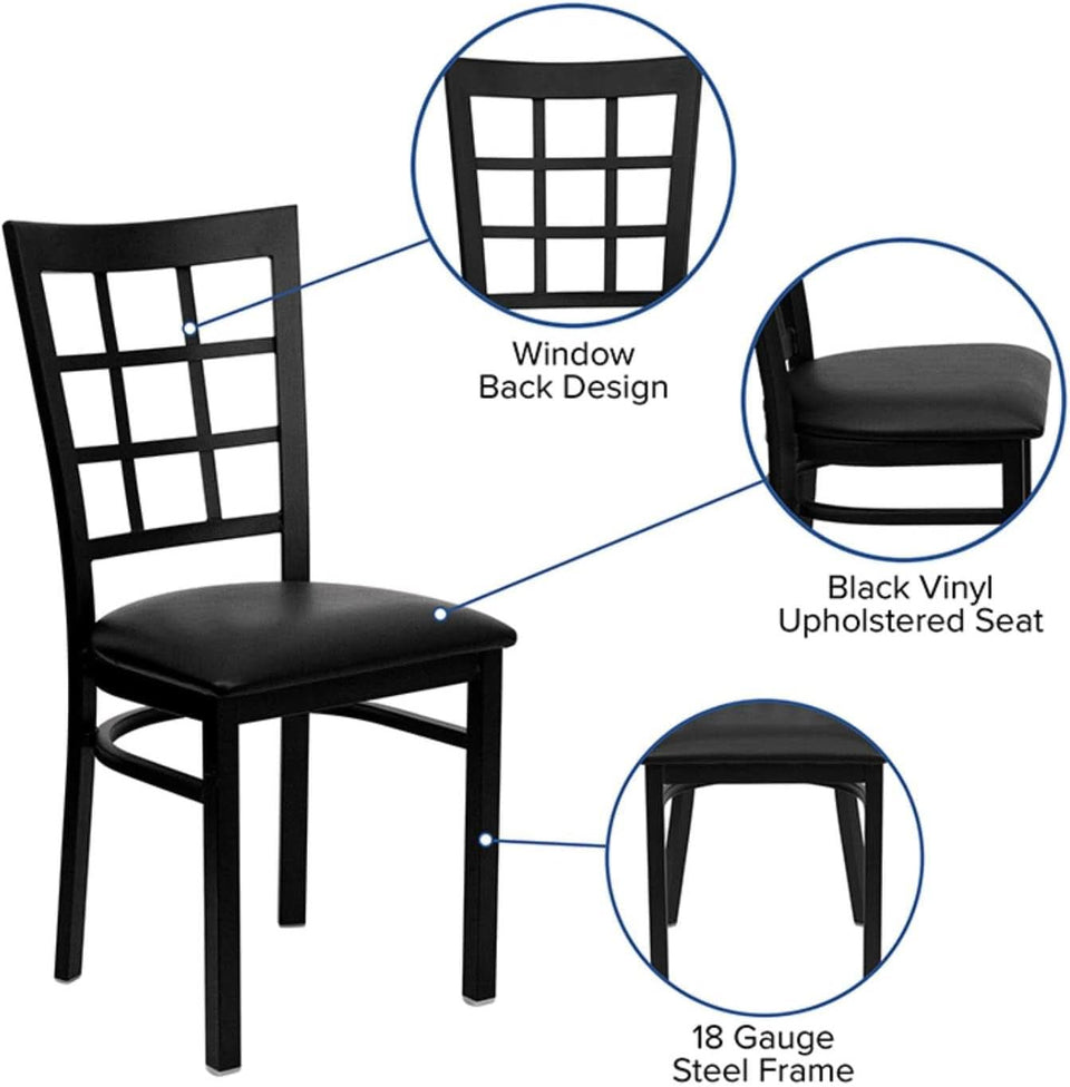 Hercules Series Window Back Restaurant Chair Black