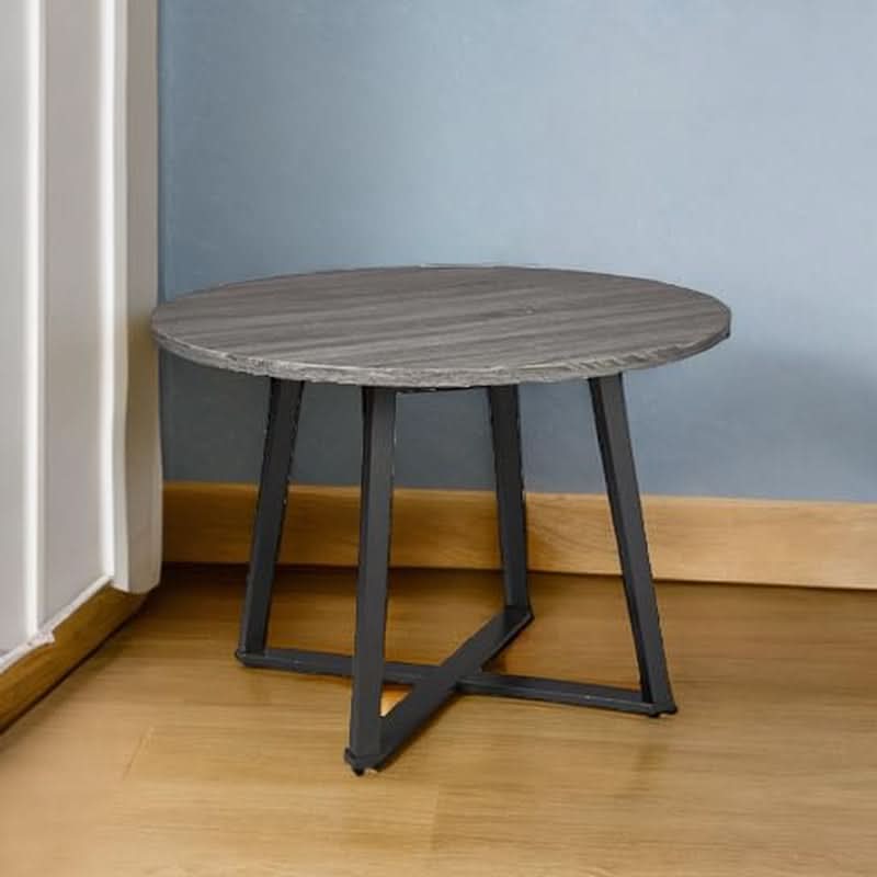 Centiar Mid Century Round Dining Table Gray Metal Legs