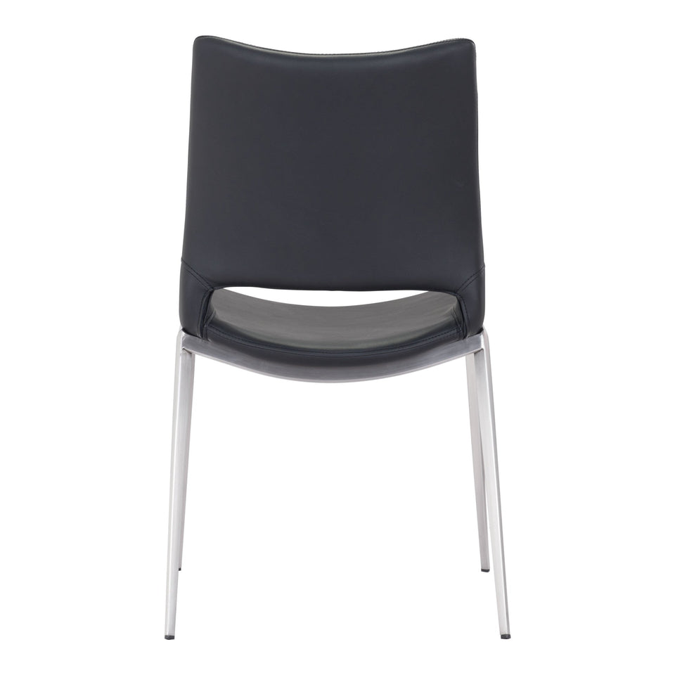 Ace Dining Chair (Set of 2) Black & Silver