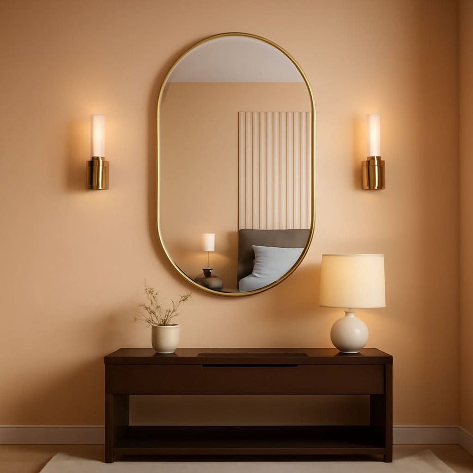 Gold Oval Bathroom Mirror 20x28 Wall Decor Mirror Style