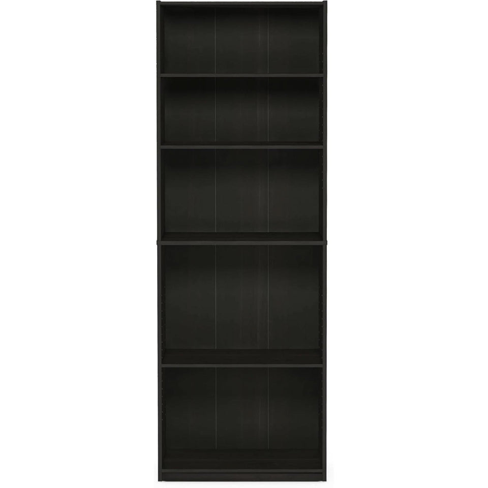JAYA Simply Home 5-Tier Bookcase Espresso Storage Shelf