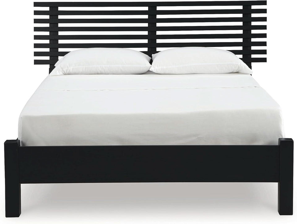 Modern Black Queen Slat Headboard Stylish Bedroom Design