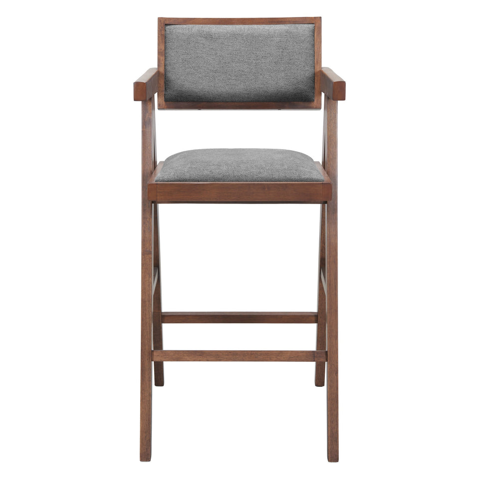 Delhi Barstool (Set of 2) Gray & Walnut
