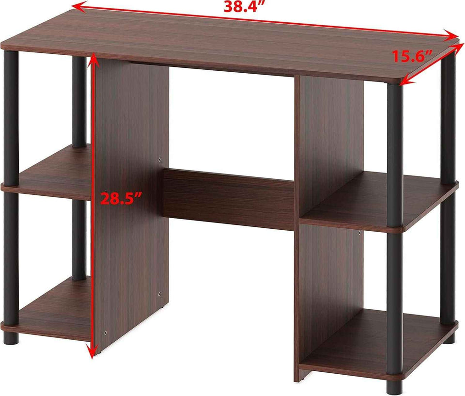38 Inch Home Office Desk With Double Sided Shelves Cherry