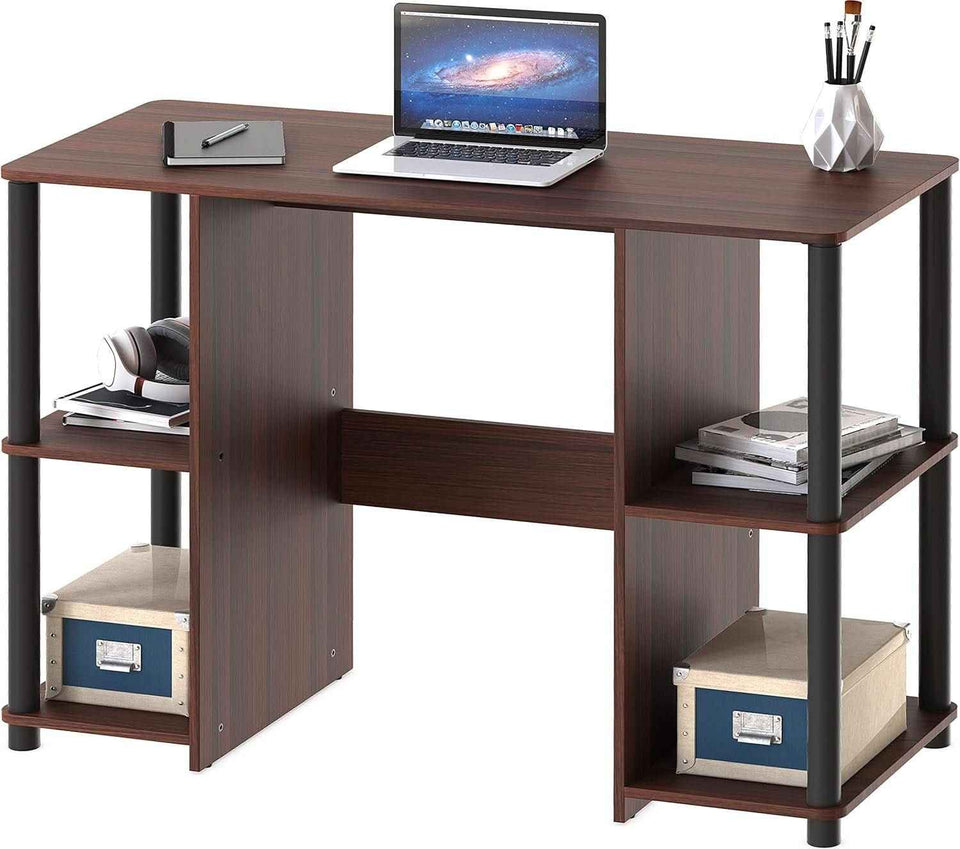 38 Inch Home Office Desk With Double Sided Shelves Cherry