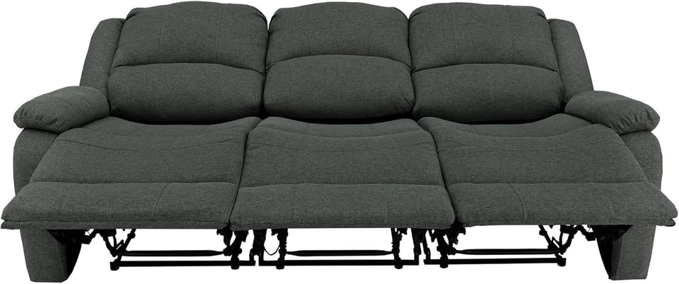 80-Inch RV Triple Recliner Sofa With Convertible Console
