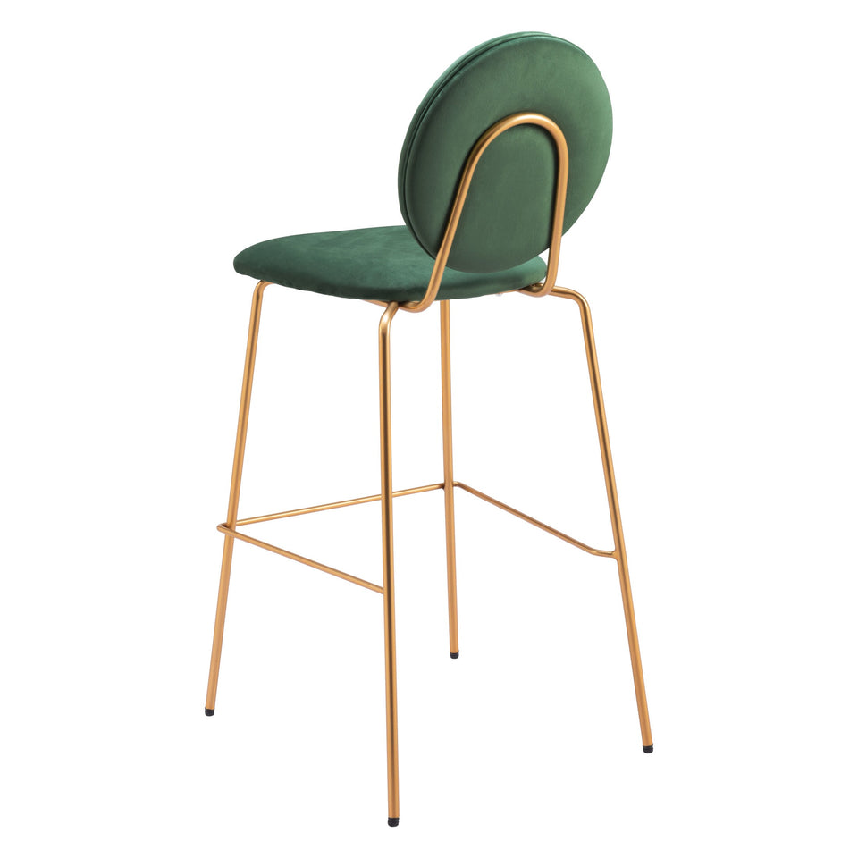 Odessa Barstool (Set of 2) Green & Gold