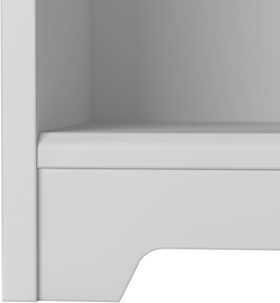 Bush Cabot White Tall Five Shelf Bookcase Unit With Adjustable Shelves