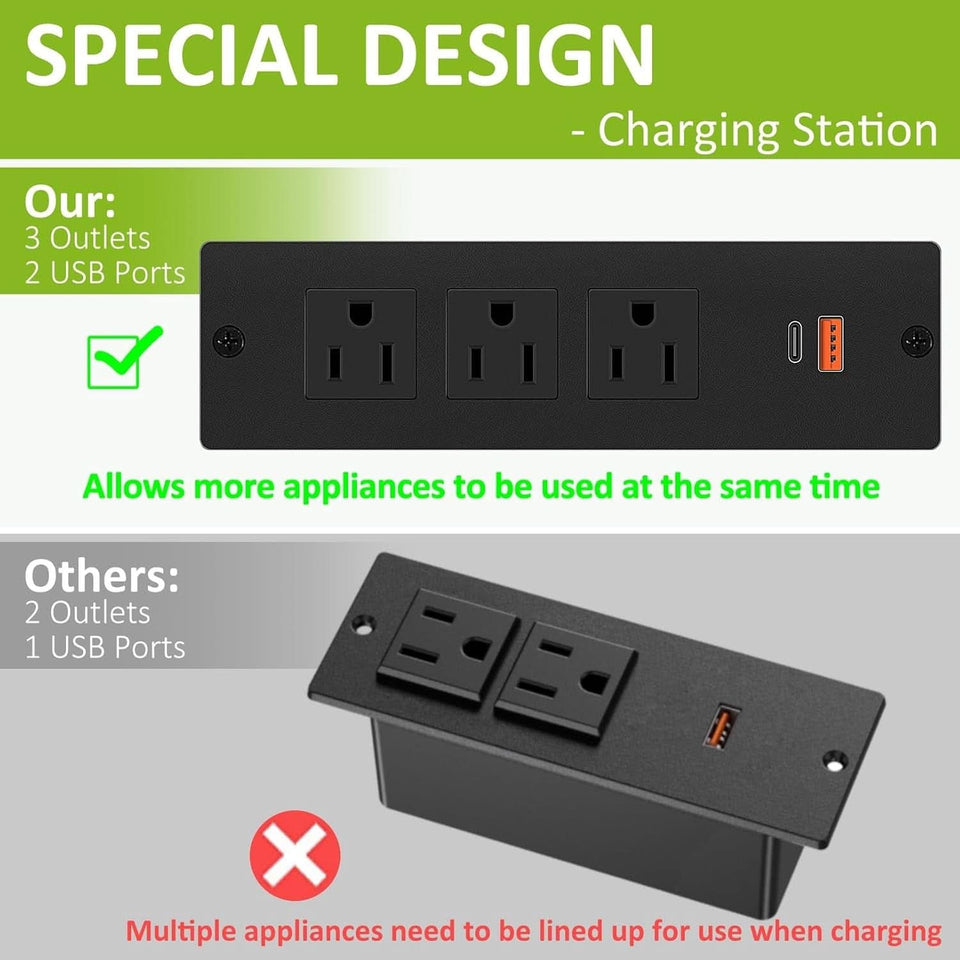 Electric Standing Desk 55 x 24 In With Charging Station