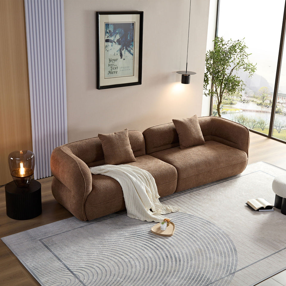 Sectional Sofa With Durable Fabric, Solid Wood Frame, And High Density Sponge Fill