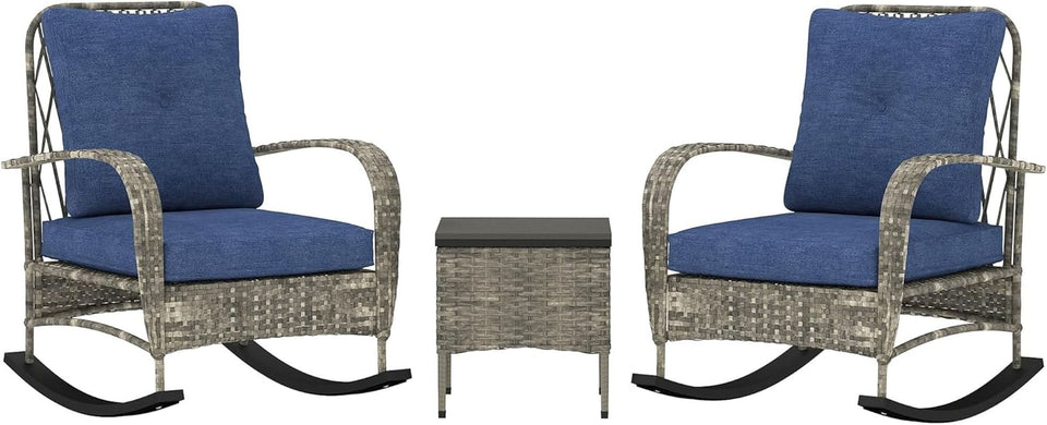 Stylish Three Piece Wicker Patio Furniture Set
